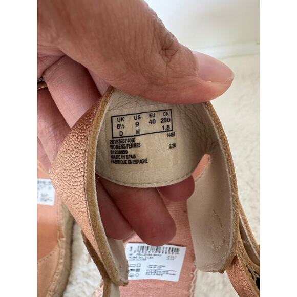 Clarks Rose Gold Leather Espadrille Wedge Sandals – Women’s 9 – NWOT - Picture 4 of 12